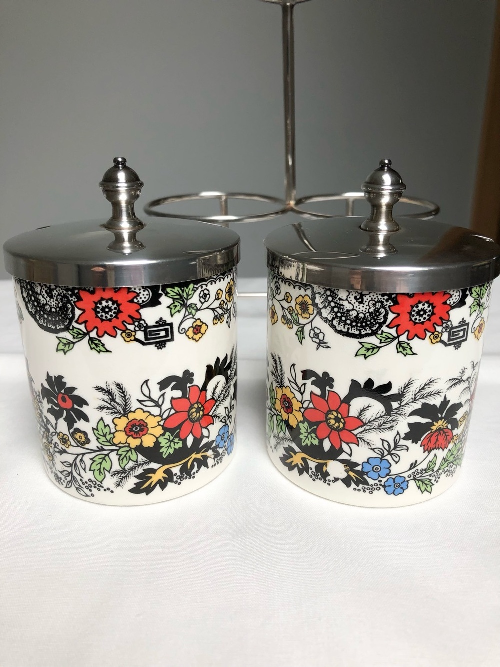 Vintage Jon Anton Silver Plated Jam Condiment Pot Set With Lids Tray Stand - Picture 5 of 14